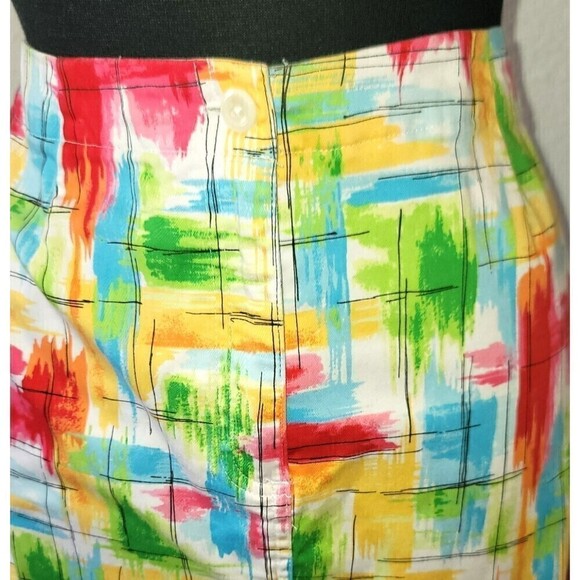 Talbot's Watercolor Stretch Colorful Pencil Skirt Size 10 - Picture 5 of 9